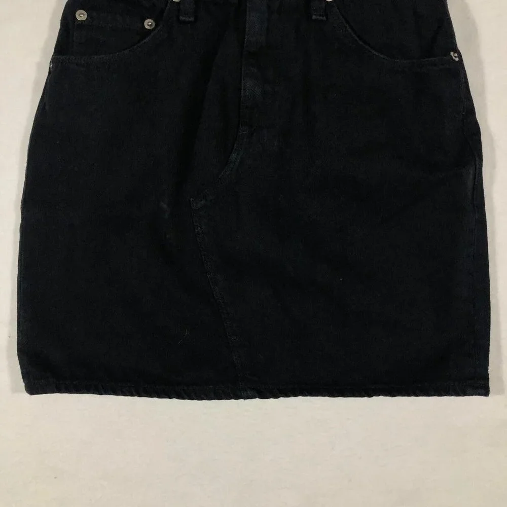 Rag & Bone Womens 24 Black Denim Jean Skirt W1B05O160BLK Cotton Blend
